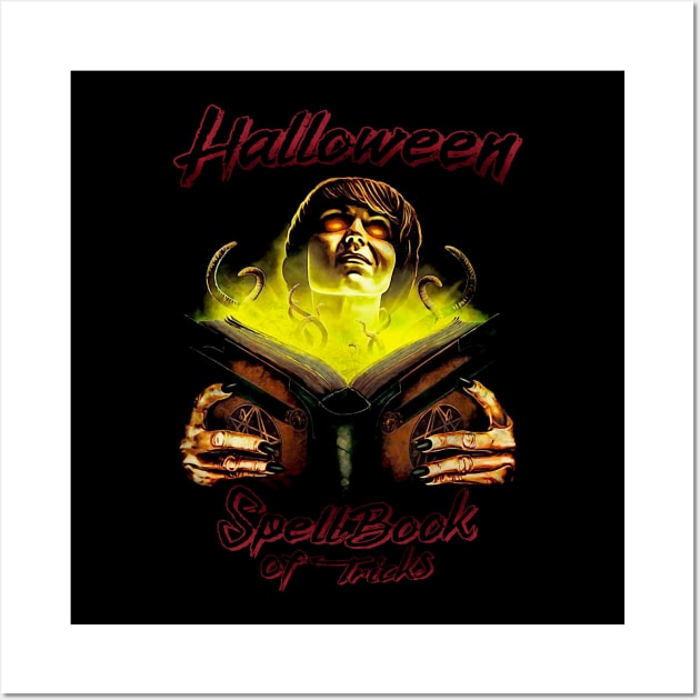 Halloween SpellBook of Tricks Magic Witch Wall Art by 8 Fists of Tees